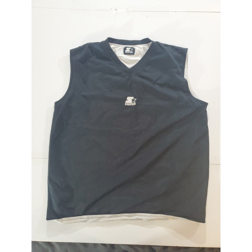 Vintage STARTER Reversible Practice Basketball Jersey Sz‎ XL Black White